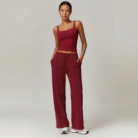 MAYA U-NECK TANK TOP + STRAIGHT LEG SWEATPANTS 2 PIECE SET