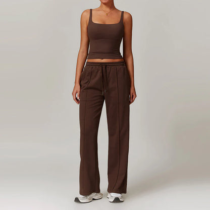 MAYA U-NECK TANK TOP + STRAIGHT LEG SWEATPANTS 2 PIECE SET