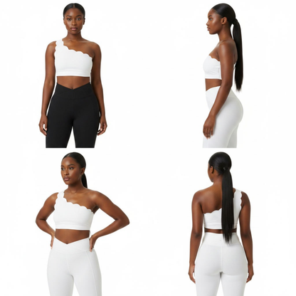 GRACE SCALLOPED TOP EDGE SPORTS BRA