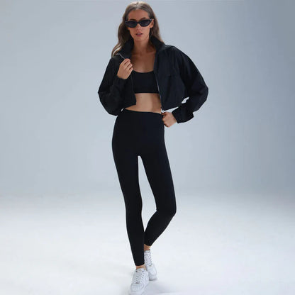 IMARA 2 PIECE SET CROPPED  HOODED JACKET LEGGINGS