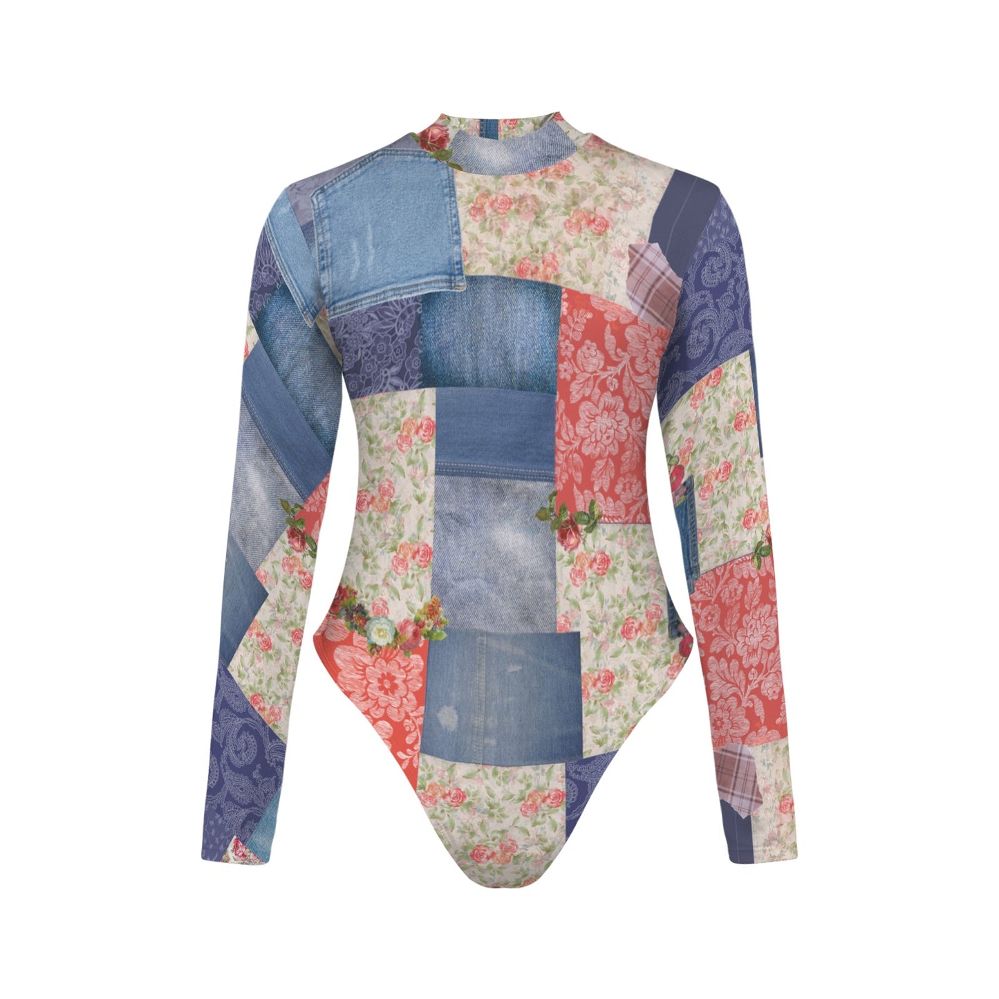 PRARIE PATCH LONG SLEEVE OPEN BACK SWIMSUIT