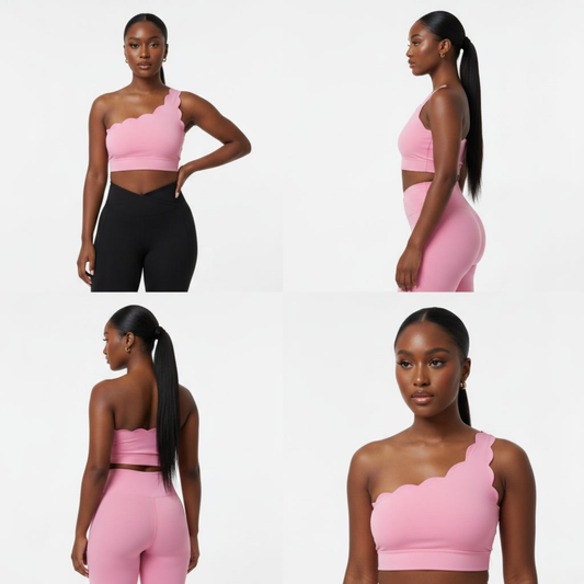 GRACE SCALLOPED TOP EDGE SPORTS BRA