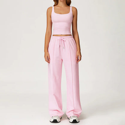 MAYA U-NECK TANK TOP + STRAIGHT LEG SWEATPANTS 2 PIECE SET