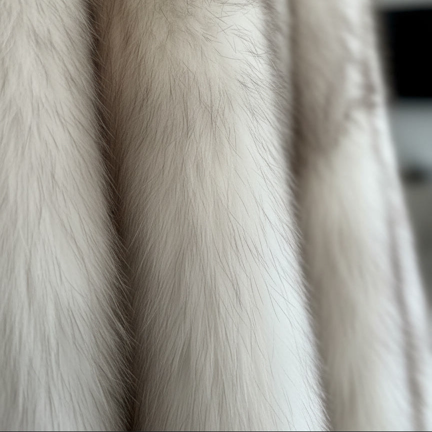 BIANCA CREAM one size cropped faux fur jacket