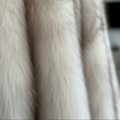 BIANCA CREAM one size cropped faux fur jacket