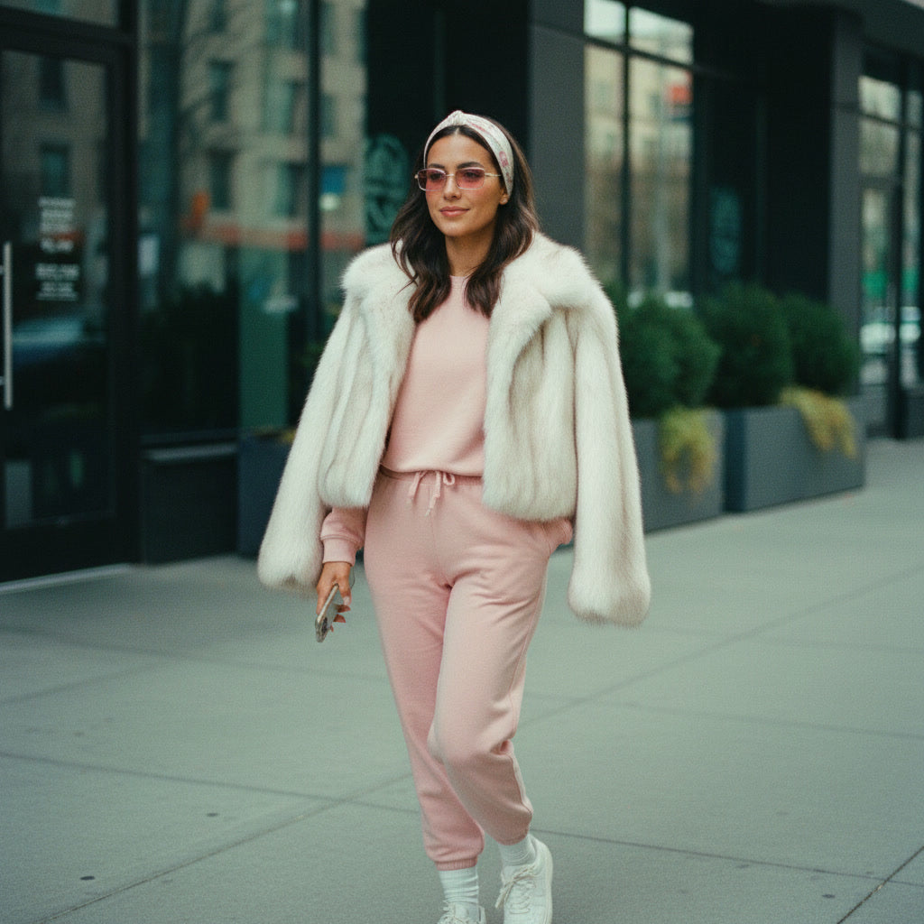 BIANCA CREAM one size cropped faux fur jacket