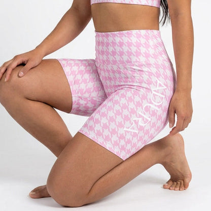 BLUSH HOUNDSTOOTH YOGA SHORT