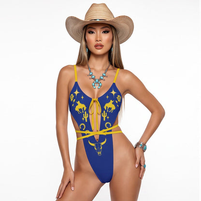 CANYON MUSE HIGH CUT REVERISIBLE MONOKINI TIE SWIMSUIT