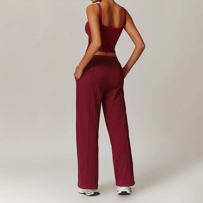 MAYA U-NECK TANK TOP + STRAIGHT LEG SWEATPANTS 2 PIECE SET