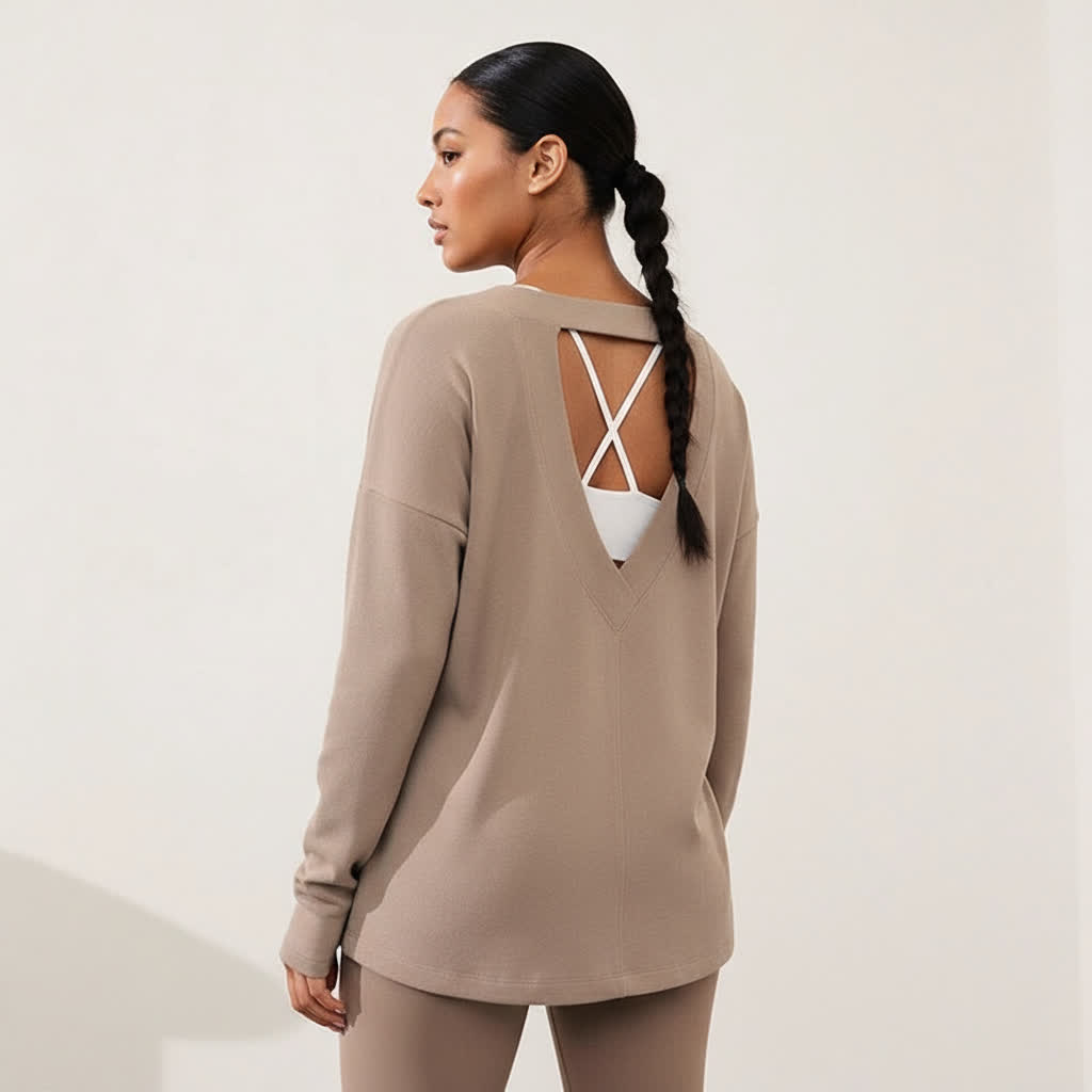 VALORA V Cut BackSweater