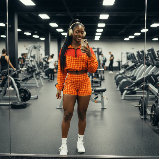 CITREON HOUNDSTOOTH CROPPED WINDBREAKER