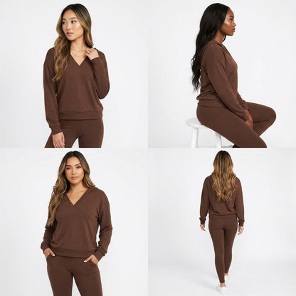 MARA V NECK PULL OVER HOODIE