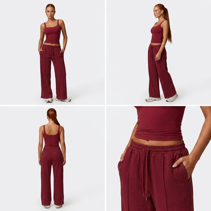 MAYA U-NECK TANK TOP + STRAIGHT LEG SWEATPANTS 2 PIECE SET