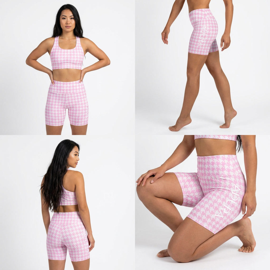 BLUSH HOUNDSTOOTH YOGA SHORT