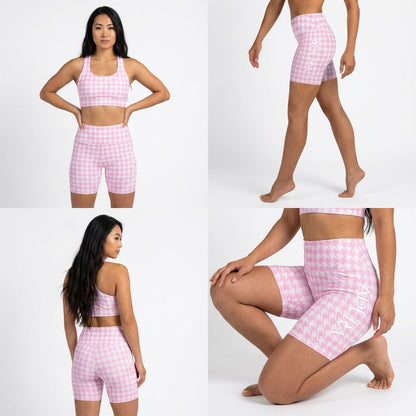 BLUSH HOUNDSTOOTH YOGA SHORT