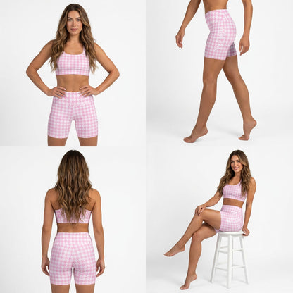 BLUSH HOUNDSTOOTH YOGA SHORT