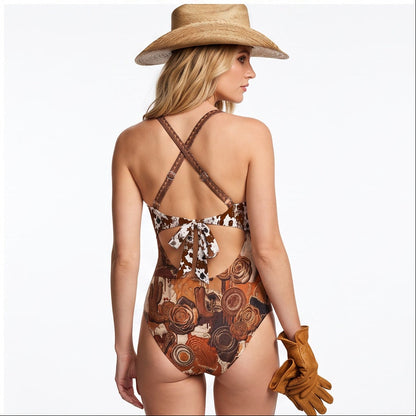 OUTRIDER TWISTED CROSS OVER ONE PIECE SWIMSUIT