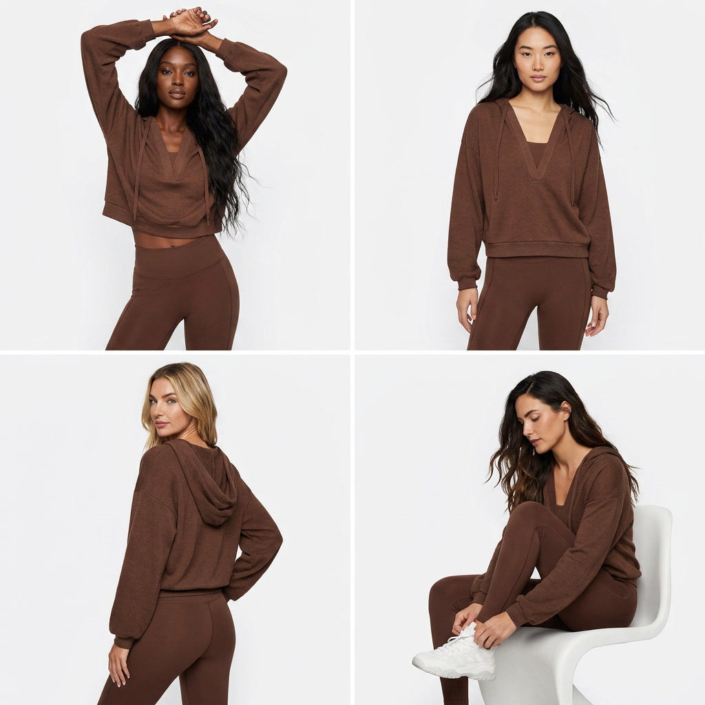 MARA V NECK PULL OVER HOODIE