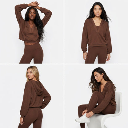 MARA V NECK PULL OVER HOODIE