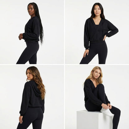 MARA V NECK PULL OVER HOODIE