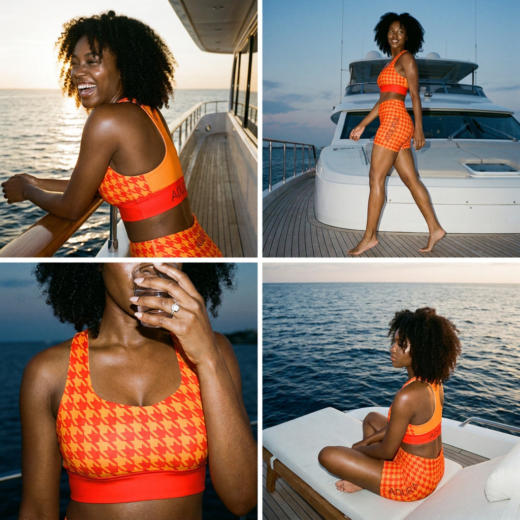 CITREON HOUNDSTOOTH SPORTS BRA