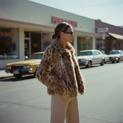 TAWNY BROWN MIX faux fur jacket