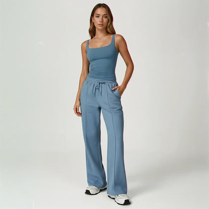 MAYA U-NECK TANK TOP + STRAIGHT LEG SWEATPANTS 2 PIECE SET